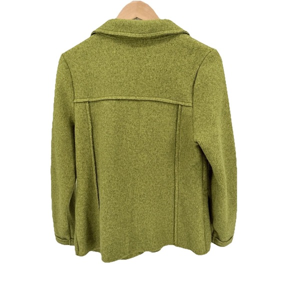 Trisha Tyler Women's Vibrant Green Button Down Long Sleeve Sweater Knit Blazer M - Picture 6 of 11